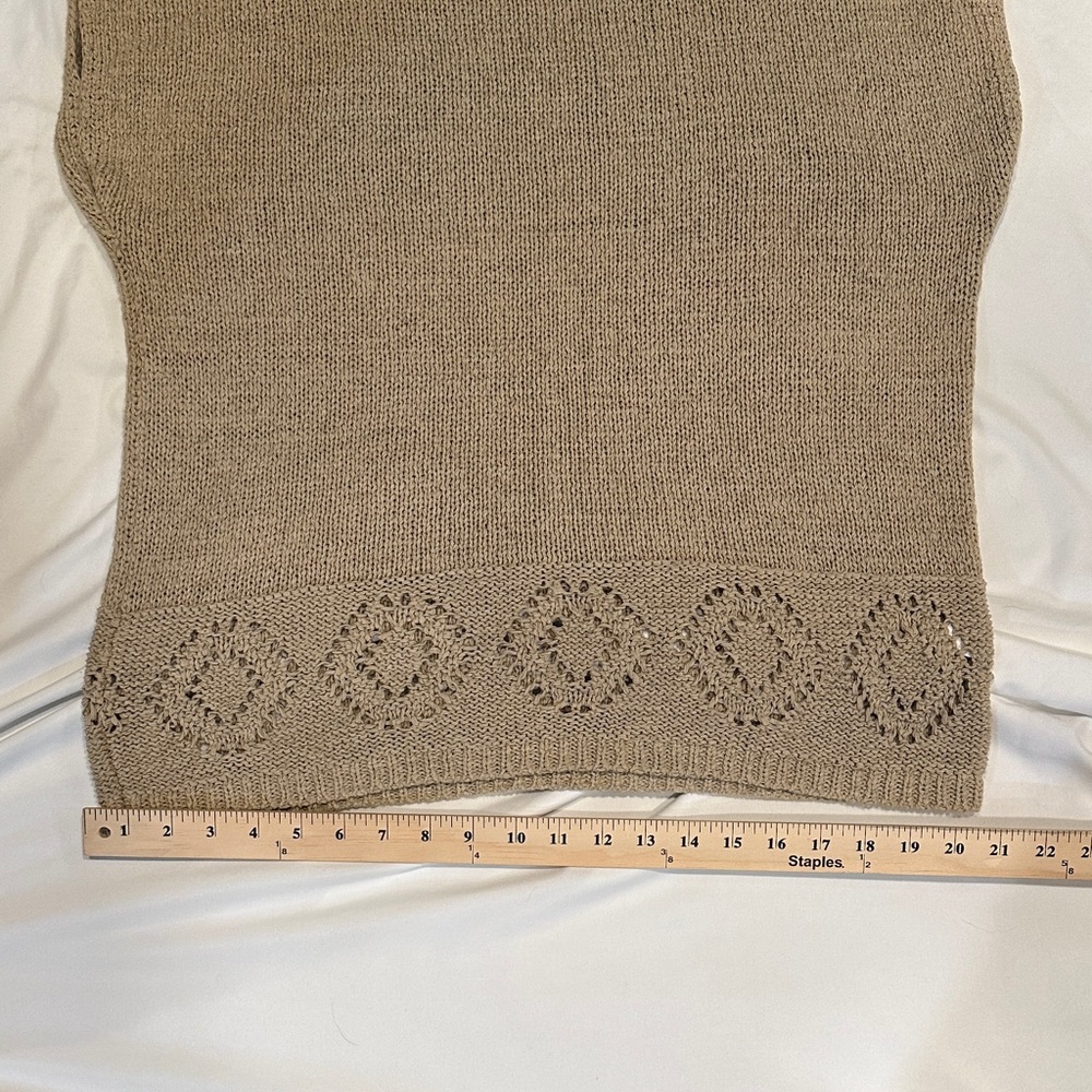 LOFT Heathered Taupe Scoop Neck Knit Sweater - Picture 8 of 8